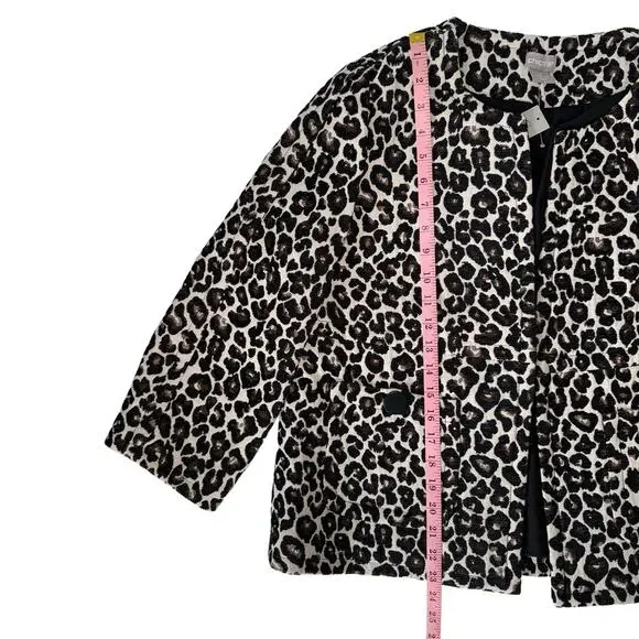 Chicos Modern Jacquard Animal Print Jacket Size Medium Cropped Sleeves BNWT - Picture 10 of 13